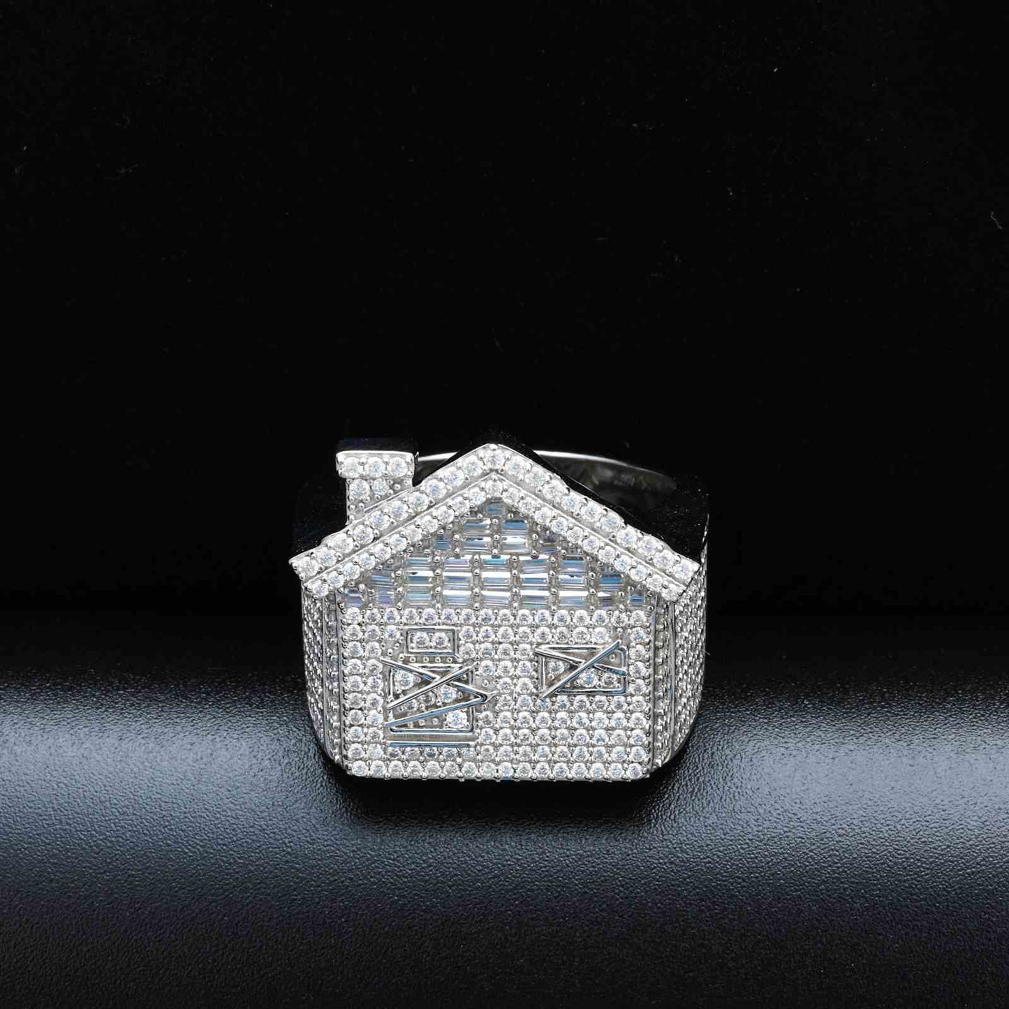 S925 Moissanite Trap House Ring