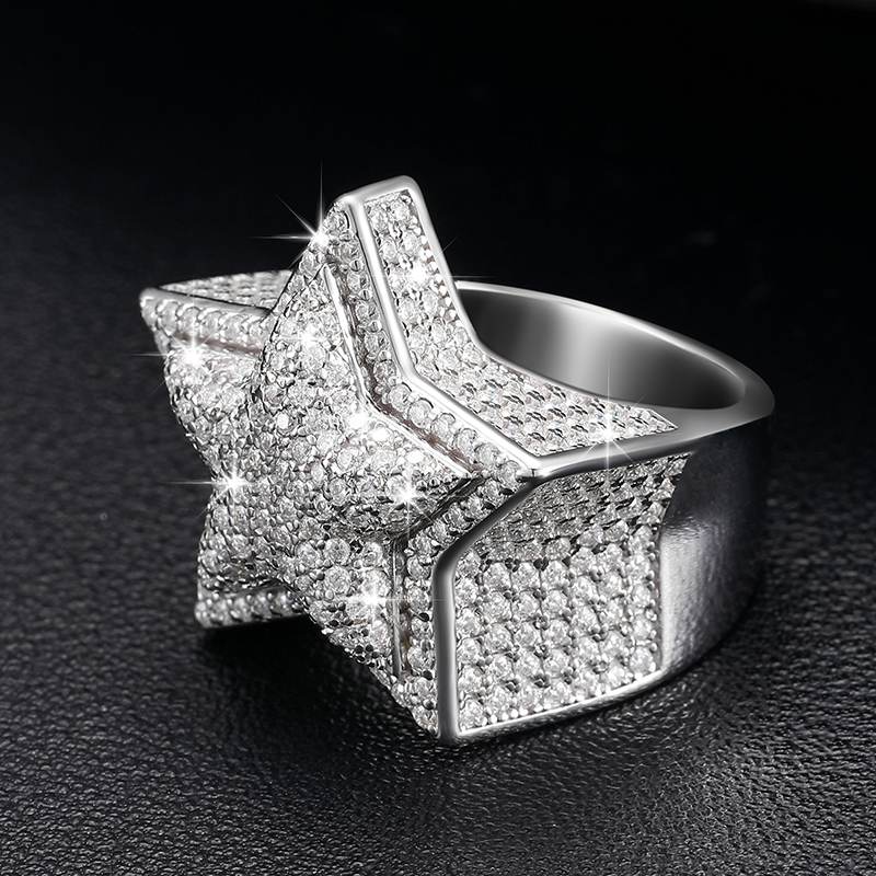 S925 Micro Moissanite Star Ring