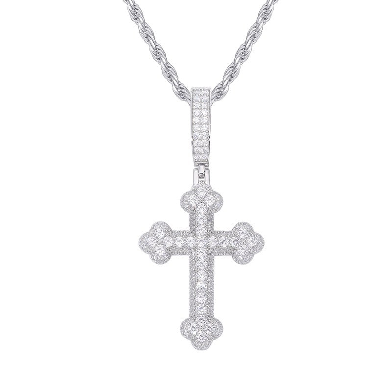 S925 Moissanite Cross Pendant With Letter S