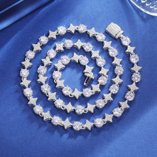 8mm S925 Moissanite Star Tennis Chain
