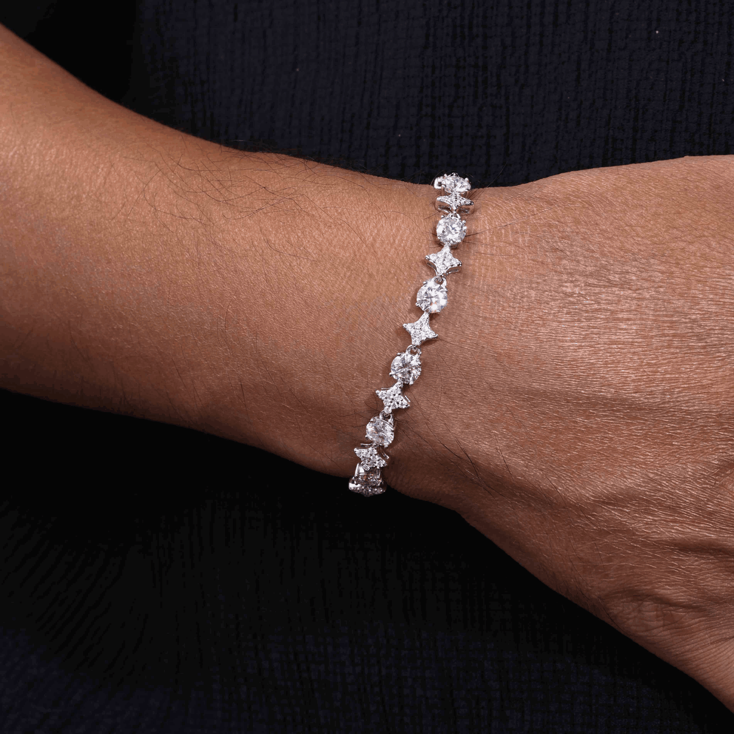 6mm 8mm S925 Moissanite Star Tennis Bracelet