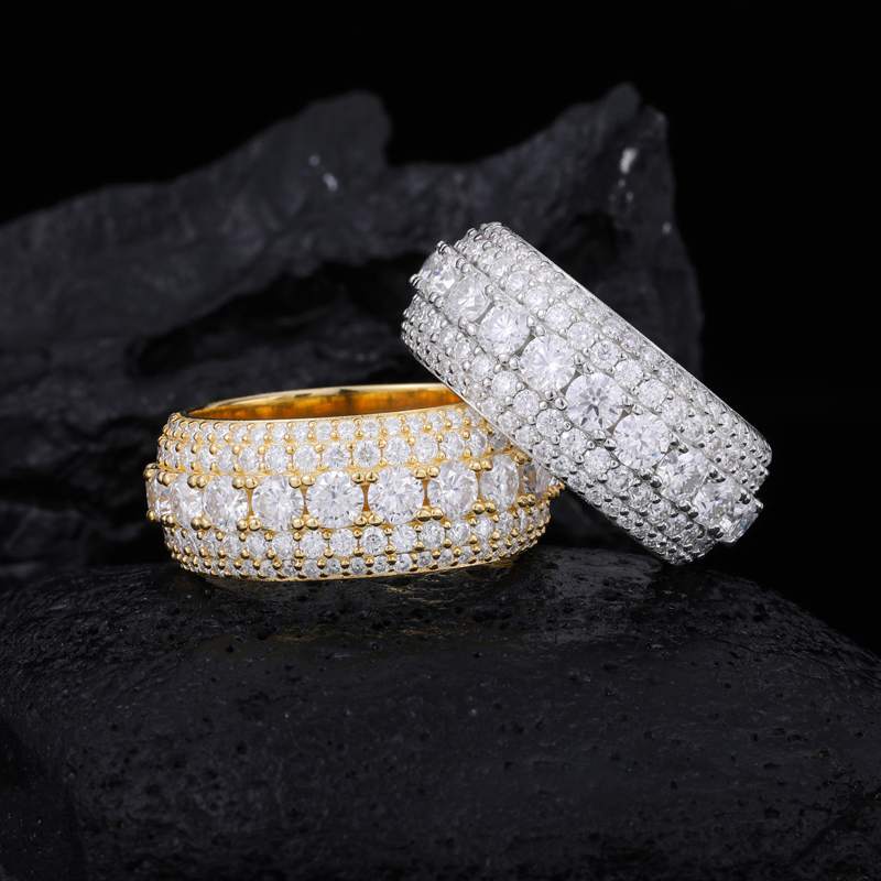 S925 5 Layers Moissanite Band Ring