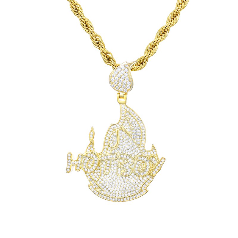 S925 Moissanite Hot Boy Flame Pendant