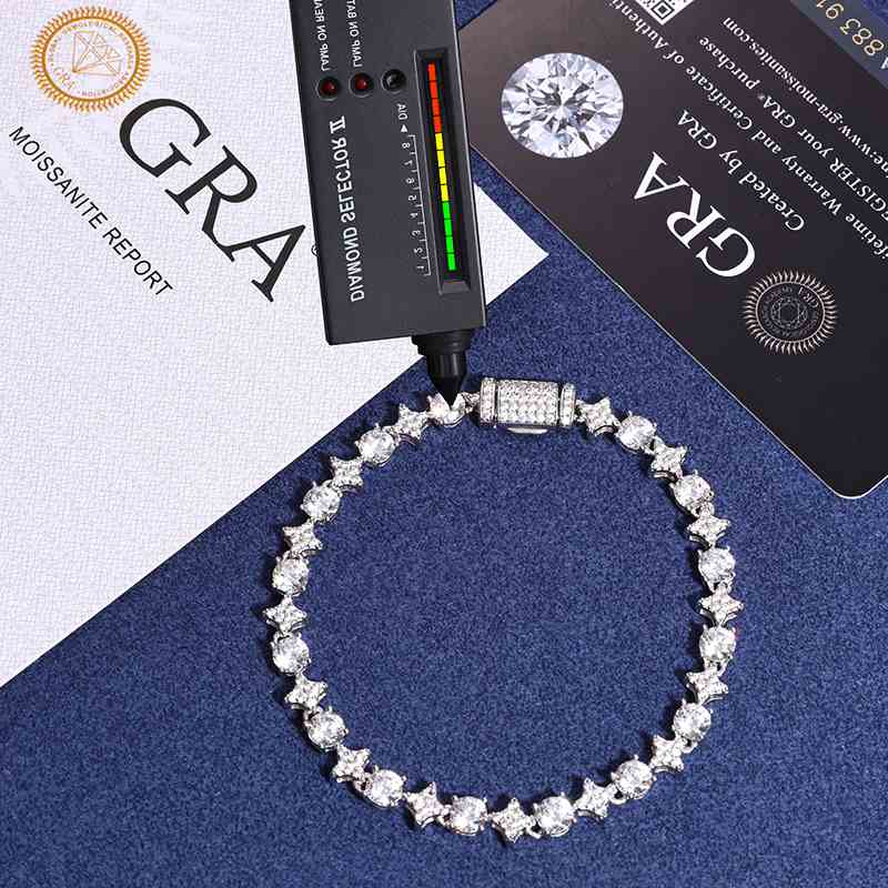 6mm 8mm S925 Moissanite Star Tennis Bracelet