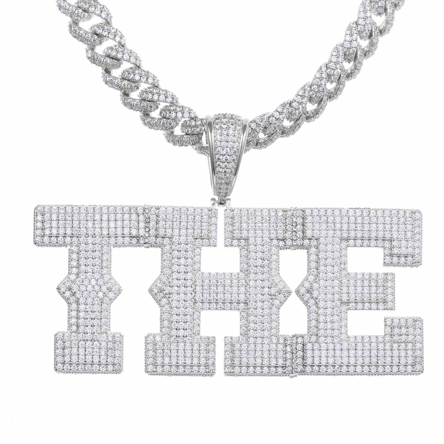 S925 Moissanite Cross Pendant With Letter S