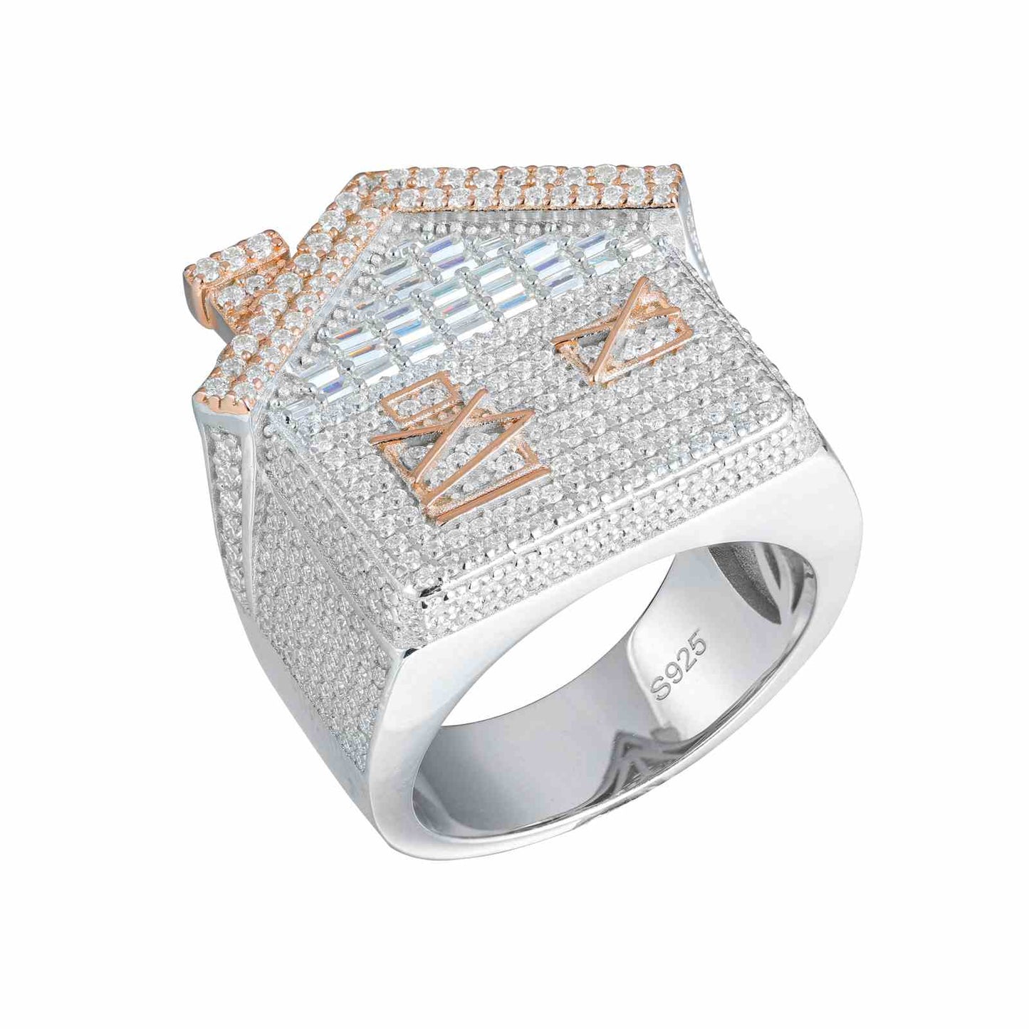 S925 Moissanite Trap House Ring