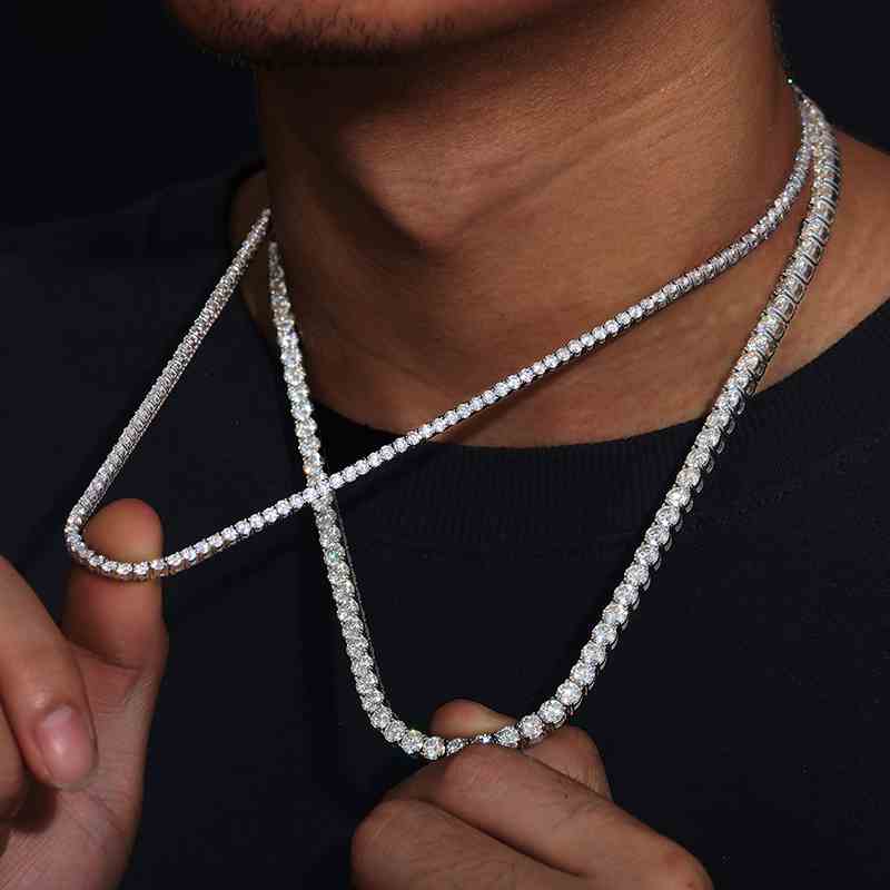 S925 Cluster Moissanite Tennis Chain