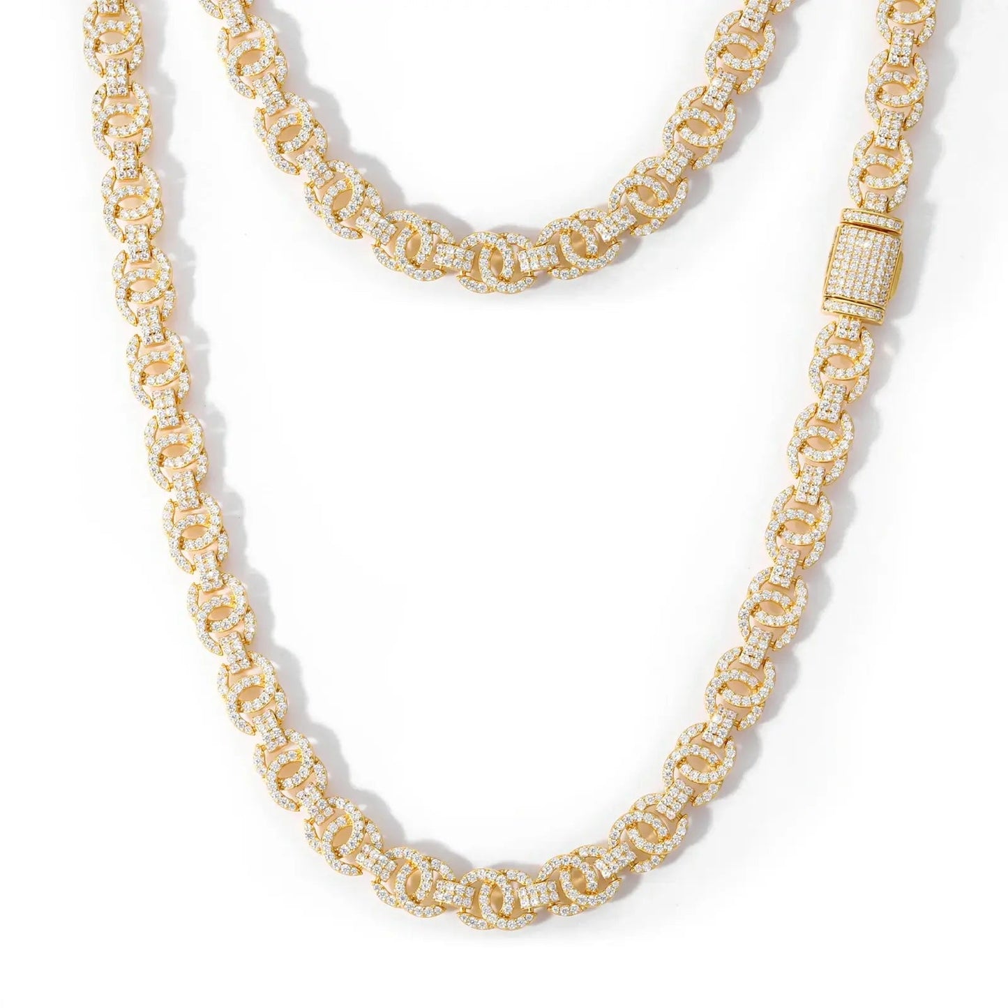 10mm S925 Moissanite Chino Link Chain