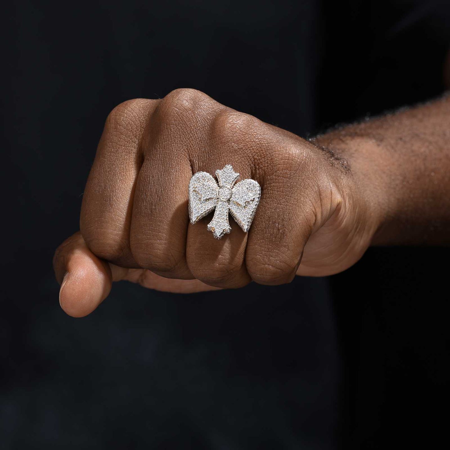 S925 Moissanite Wing Cross Ring