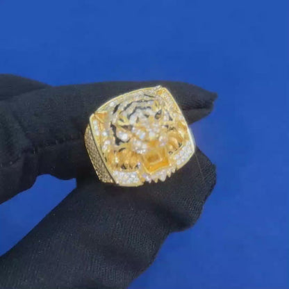 S925 Moissanite Tiger Face Ring