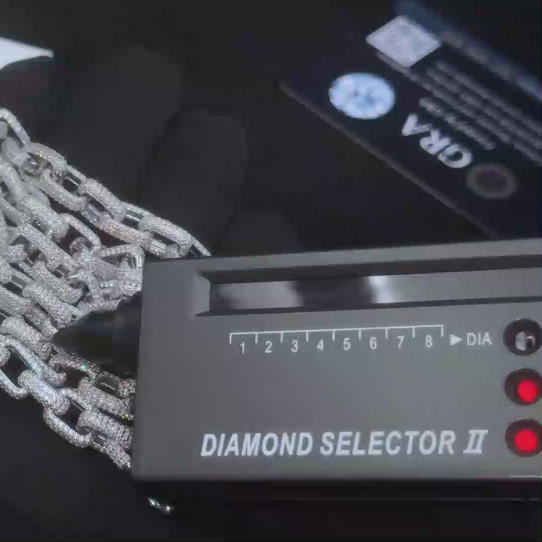 8mm S925 Moissanite Iced Box Link Chain