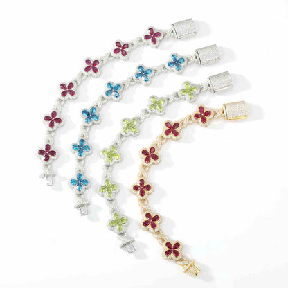 20mm S925 Moissanite Four Leaf Clover Infinity Link Bracelet