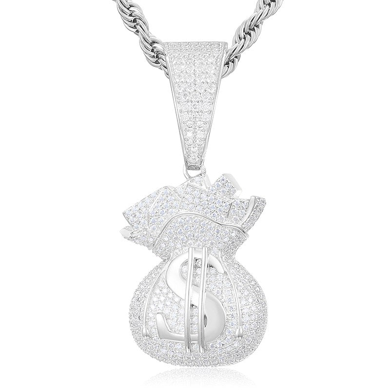 S925 Moissanite Hercules Money Bag Pendant