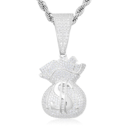 S925 Moissanite Hercules Money Bag Pendant