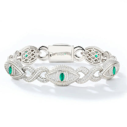 14mm S925 Moissanite Infinity Evil Eye Link Bracelet