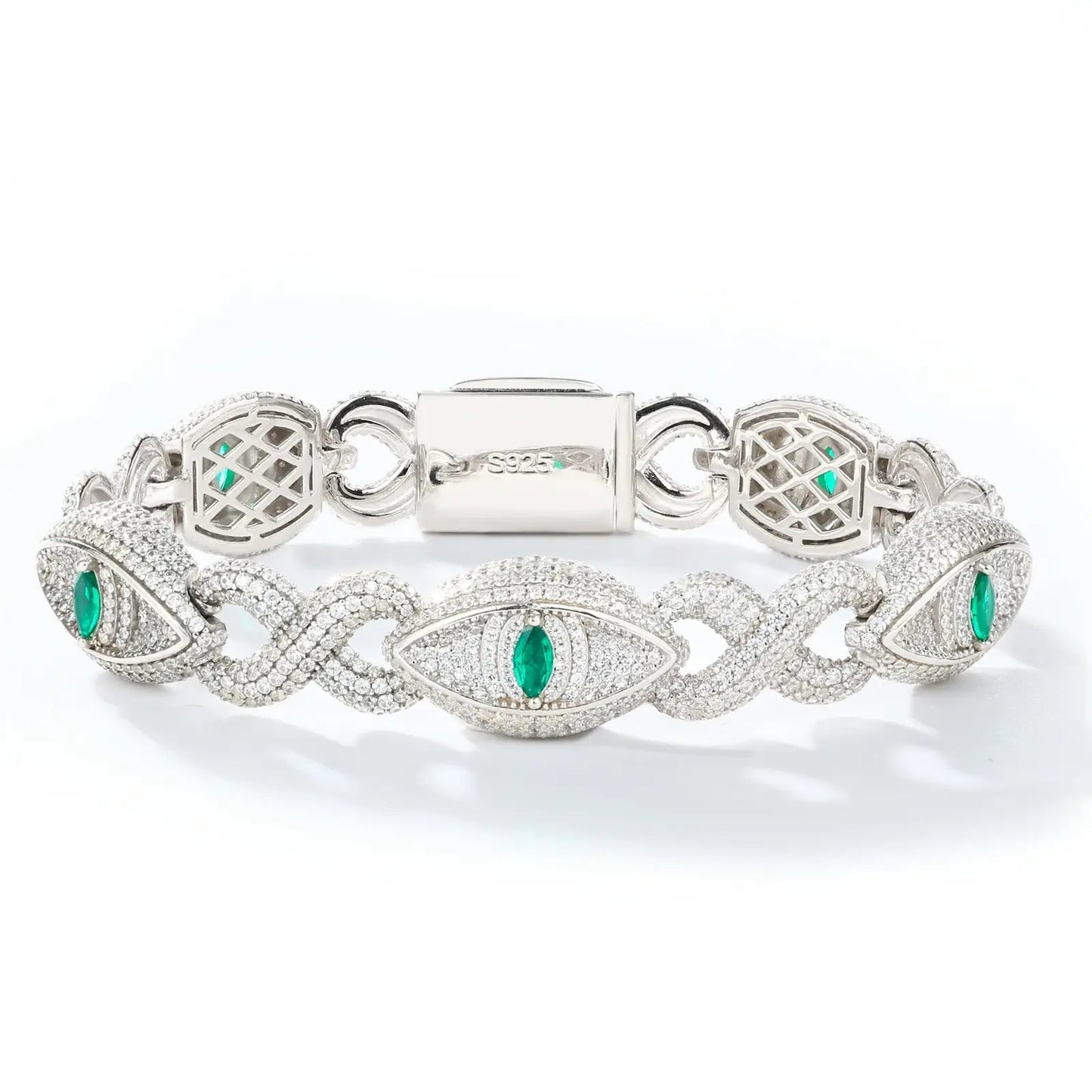 20mm S925 Moissanite Four Leaf Clover Infinity Link Bracelet