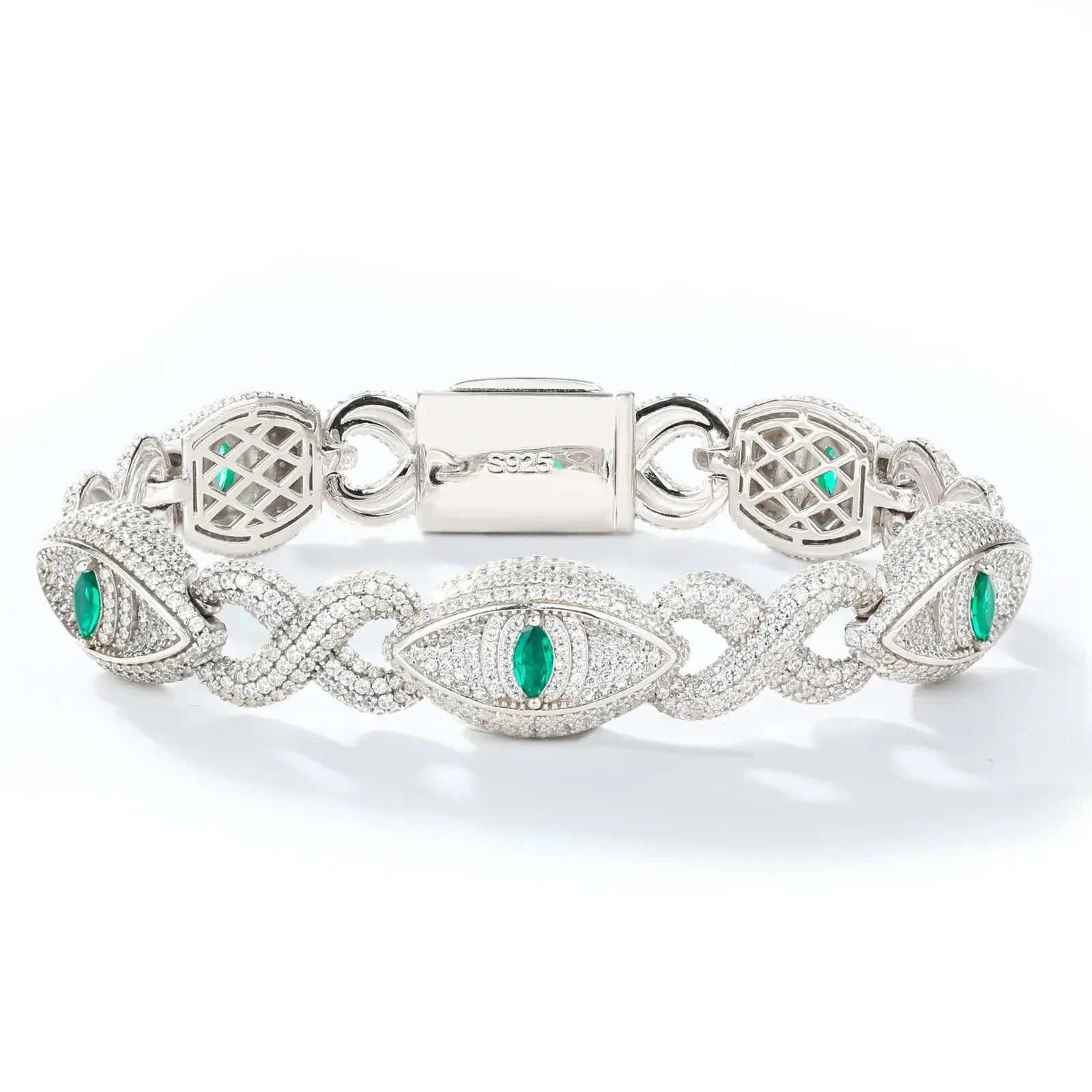 20mm S925 Moissanite Four Leaf Clover Infinity Link Bracelet
