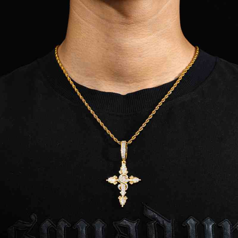 S925 Moissanite Cross Pendant With Letter S