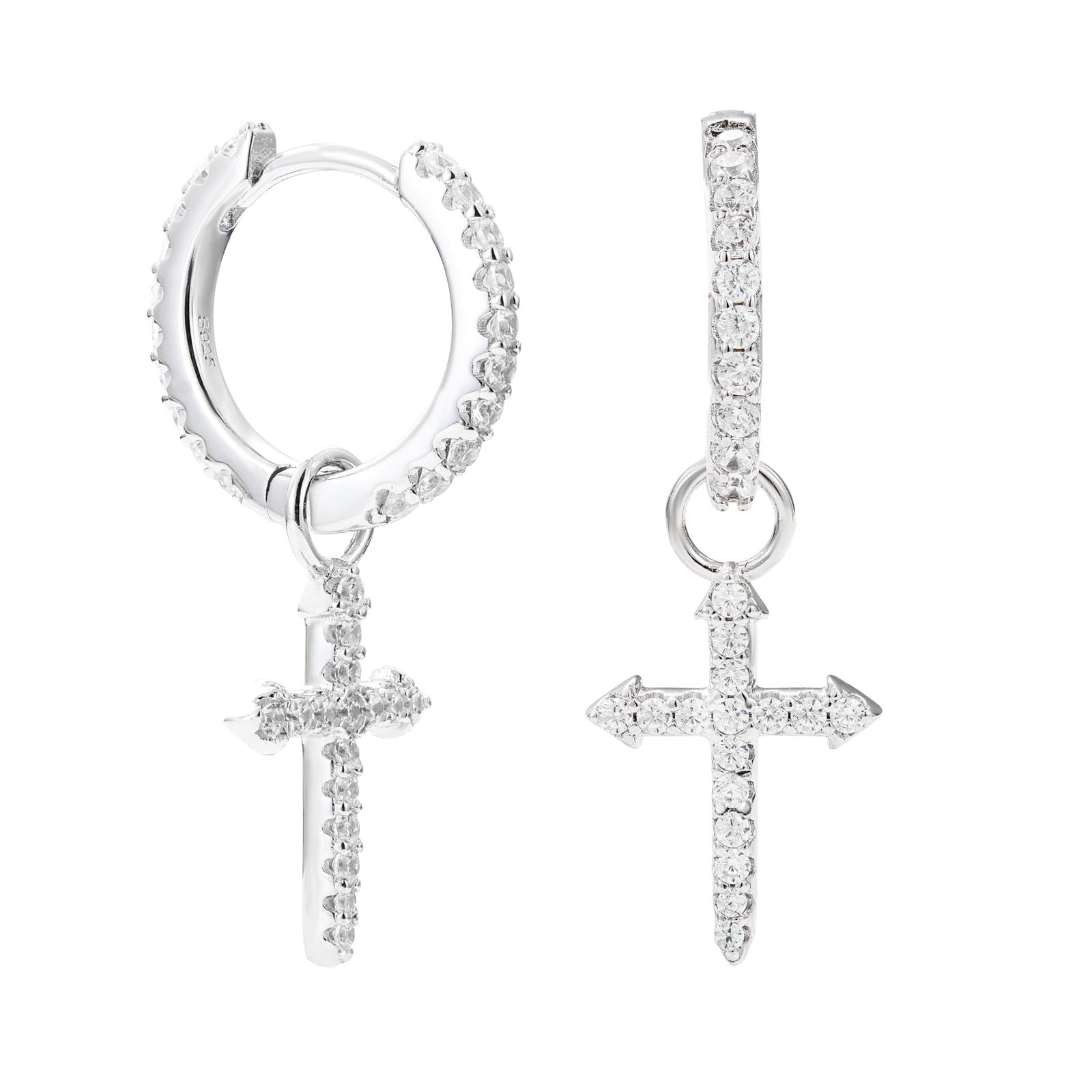 2mm-5mm 1 Row Moissanite Huggie Hoop Earrings
