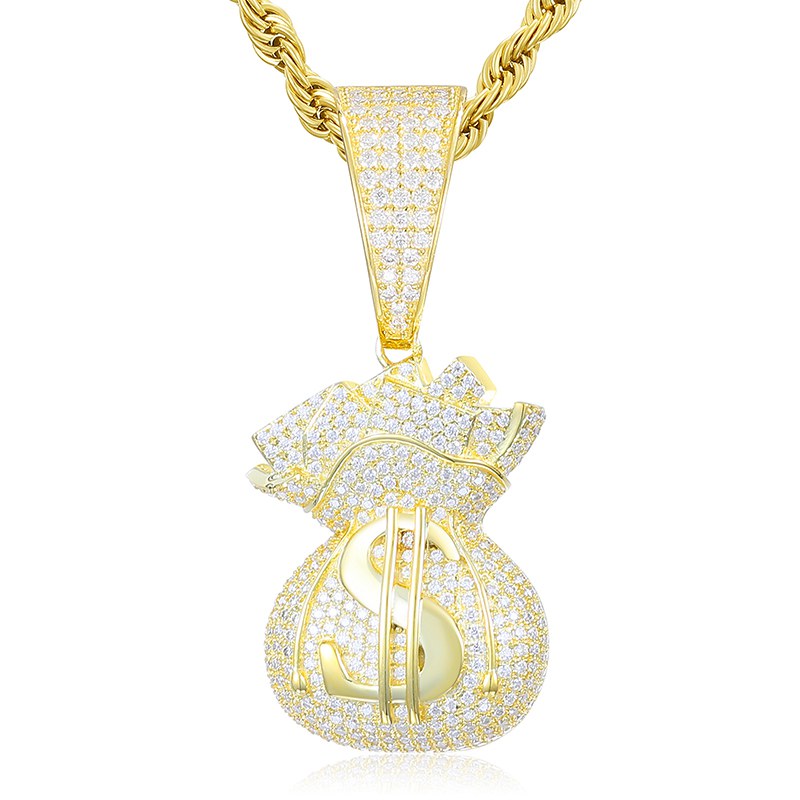 S925 Moissanite Hercules Money Bag Pendant