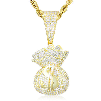 S925 Moissanite Hercules Money Bag Pendant