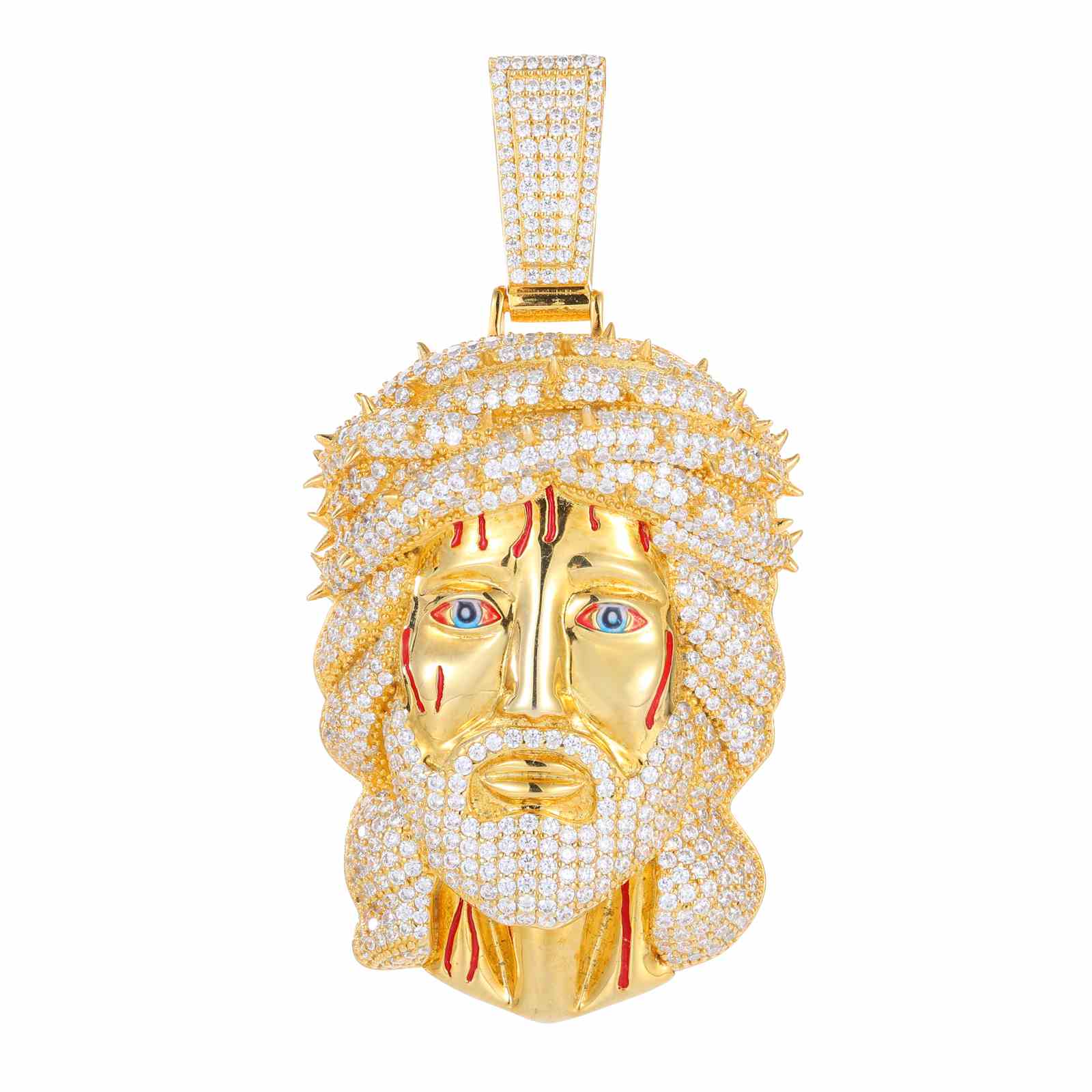 S925 Moissanite Anguished Jesus Head Pendant