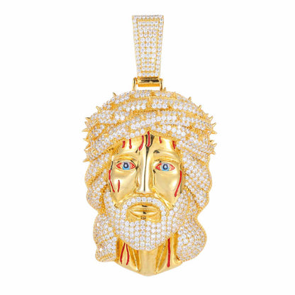 S925 Moissanite Anguished Jesus Head Pendant