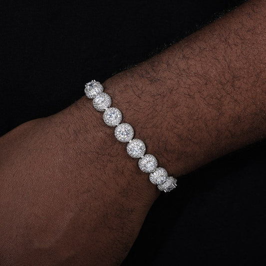 10mm S925 Moissanite Cluster Hemisphere Tennis Bracelet