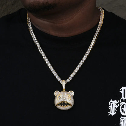 S925 Moissanite Hungry Bear Pendant