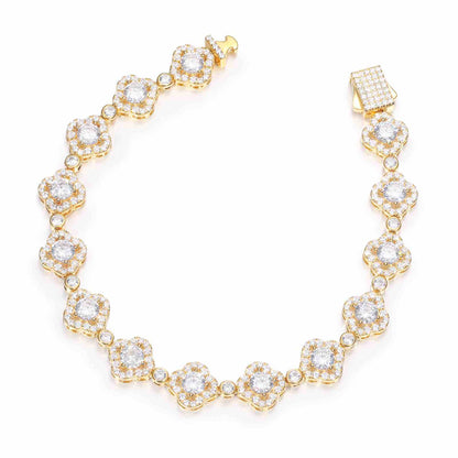 20mm S925 Moissanite Four Leaf Clover Infinity Link Bracelet