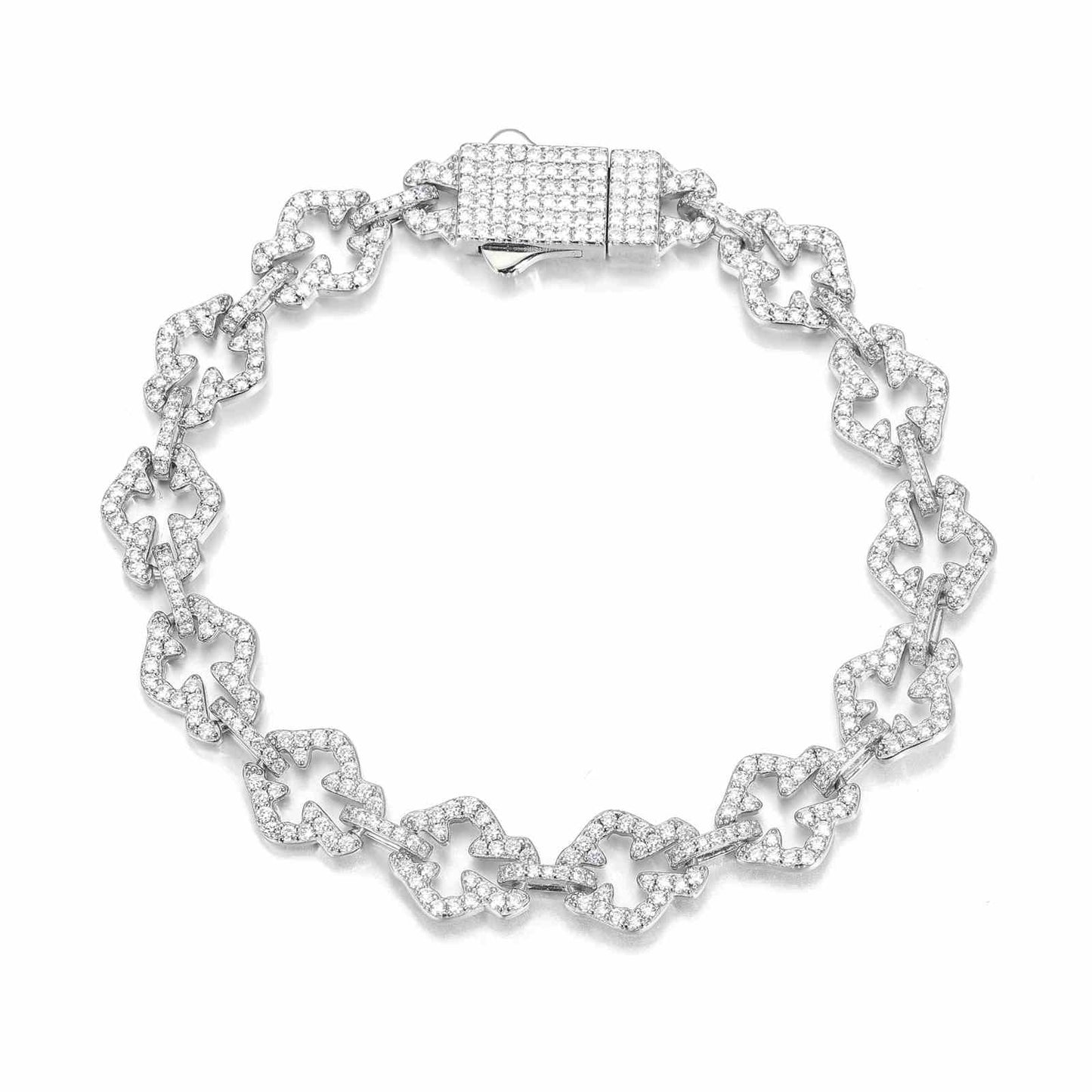 S925 Moissanite Slice Iris Cross Bracelet