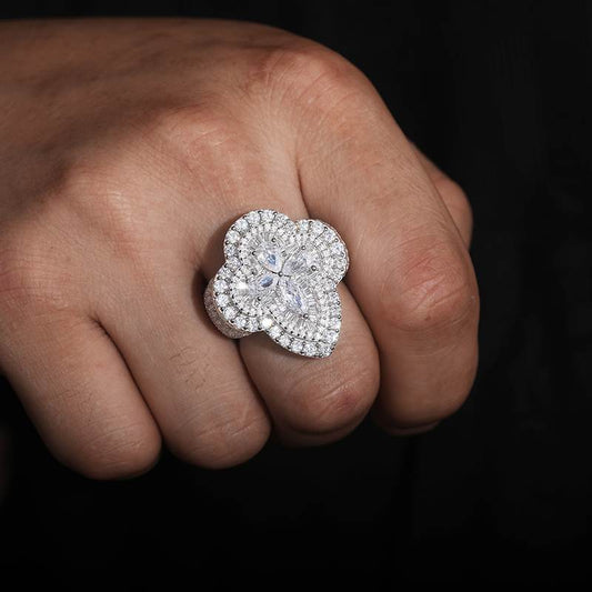 S925 Moissanite Cone Cross Ring