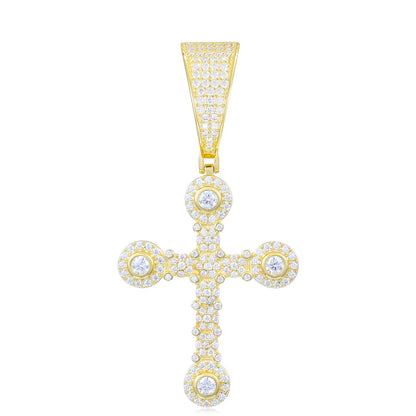 S925 Moissanite Cross Pendant With Letter S