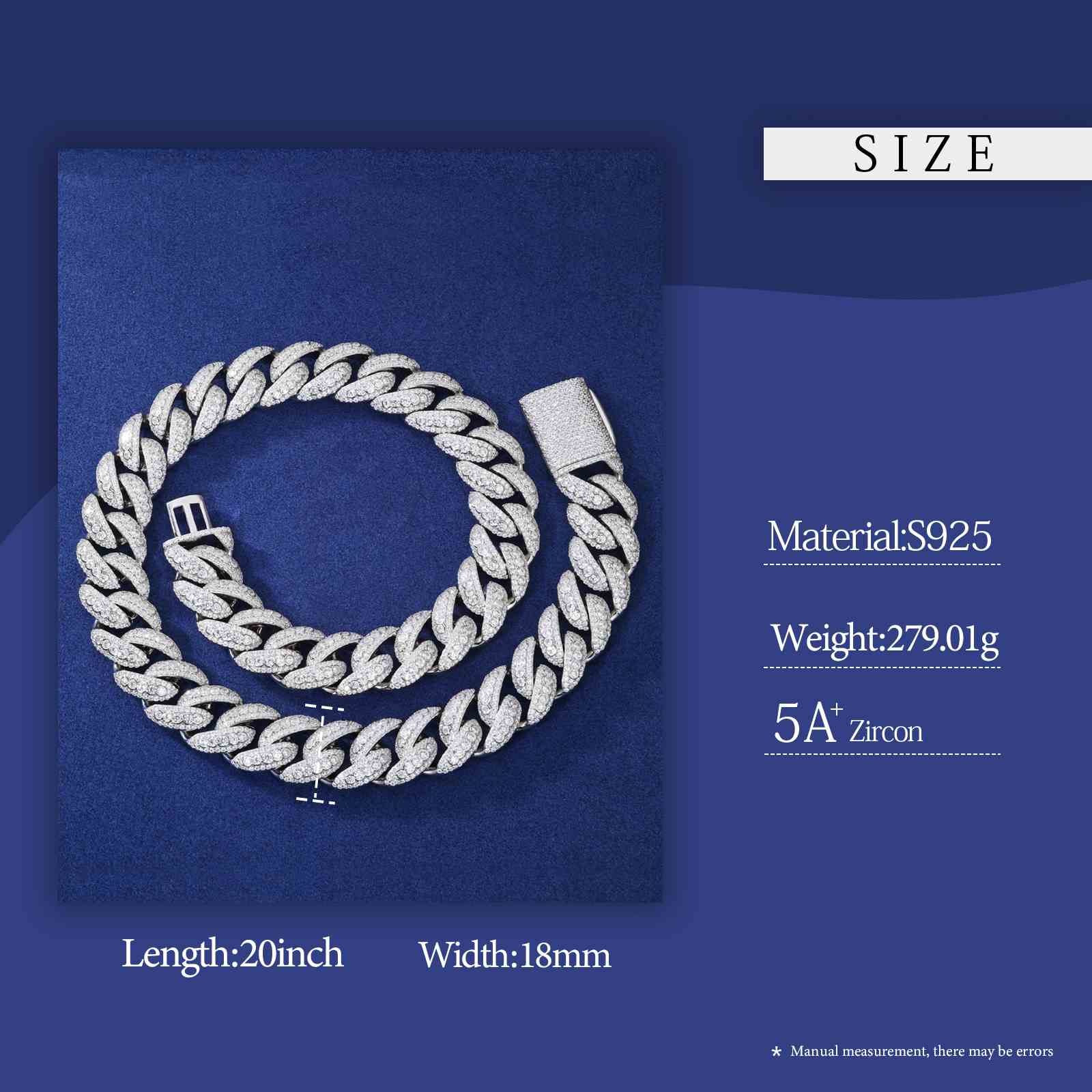 18mm Star Trails Bubble Cuban Link Chain