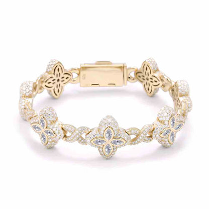 20mm S925 Moissanite Four Leaf Clover Infinity Link Bracelet