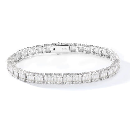 6mm S925 Baguette Moissanite Tennis Bracelet