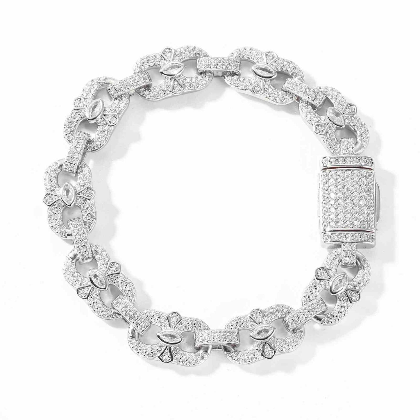 20mm S925 Moissanite Four Leaf Clover Infinity Link Bracelet