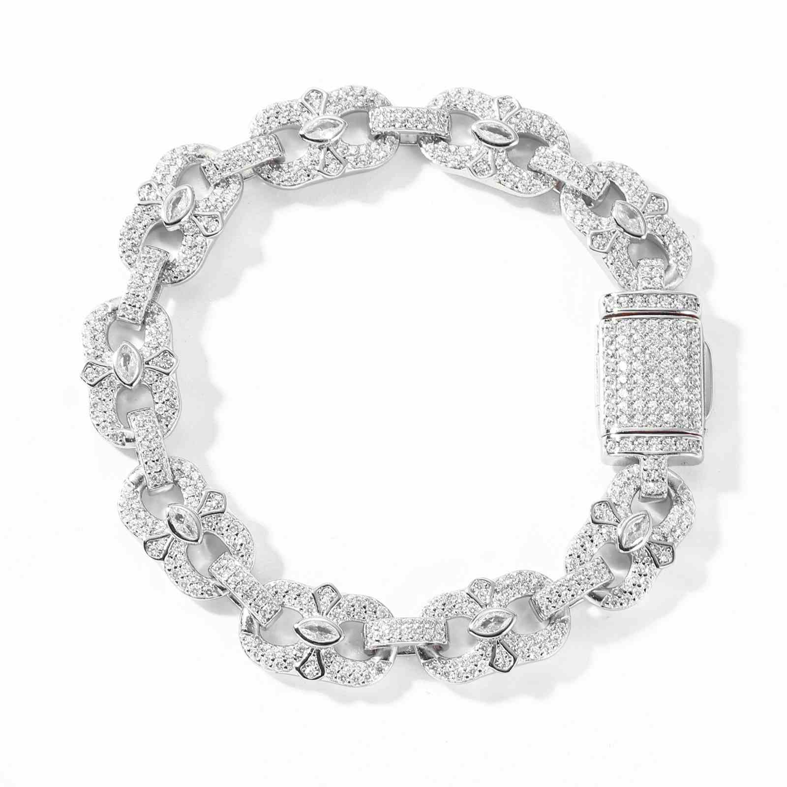 20mm S925 Moissanite Four Leaf Clover Infinity Link Bracelet