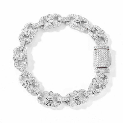 20mm S925 Moissanite Four Leaf Clover Infinity Link Bracelet