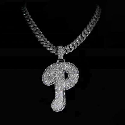 S925 Moissanite Sparkle Letter "P" Pendant