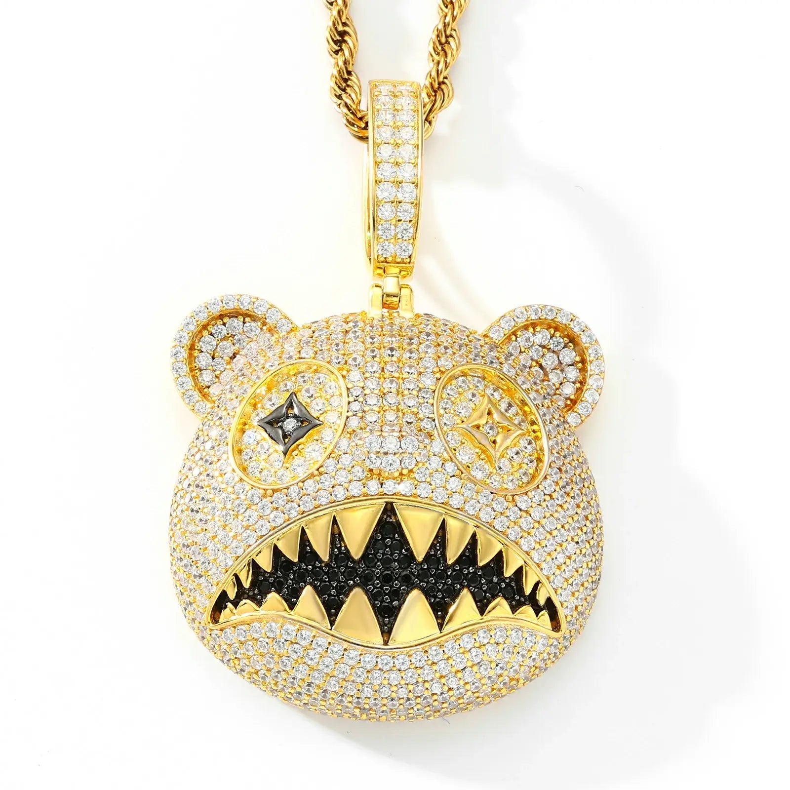 S925 Moissanite Hungry Bear Pendant