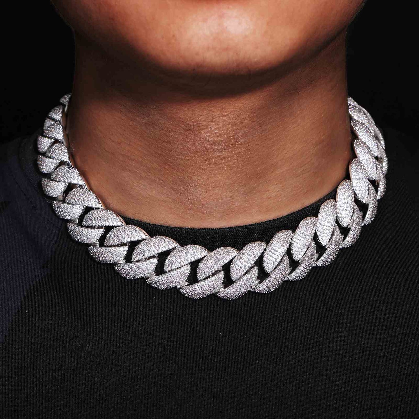 22mm Micro Paved 5 Rows Cuban Link Chain