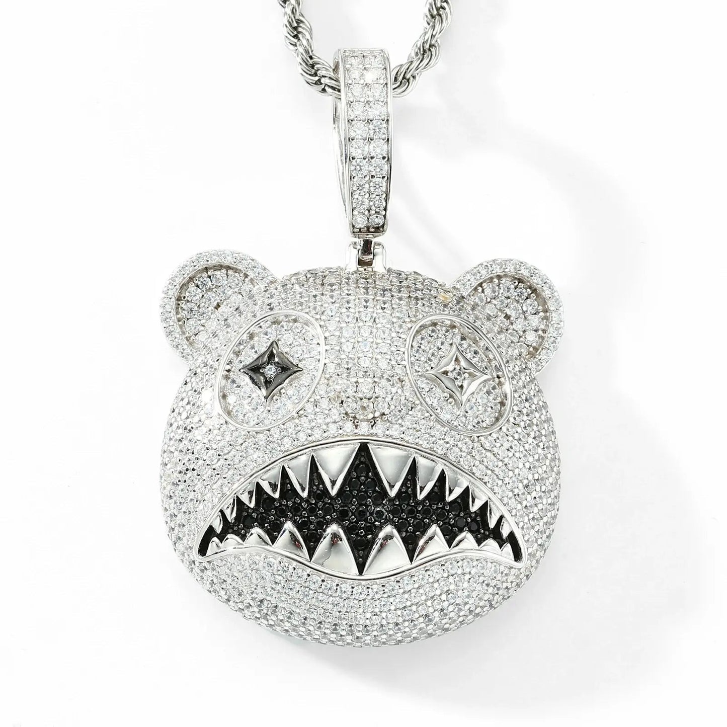 S925 Moissanite Hungry Bear Pendant