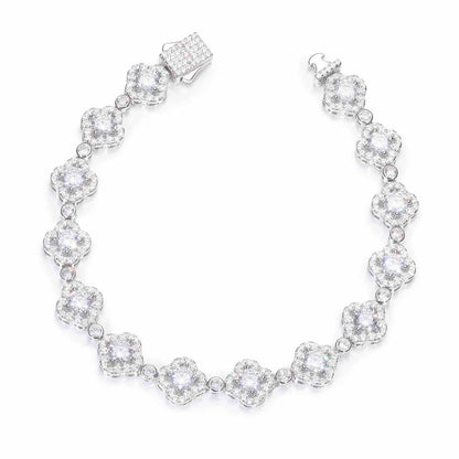 20mm S925 Moissanite Four Leaf Clover Infinity Link Bracelet