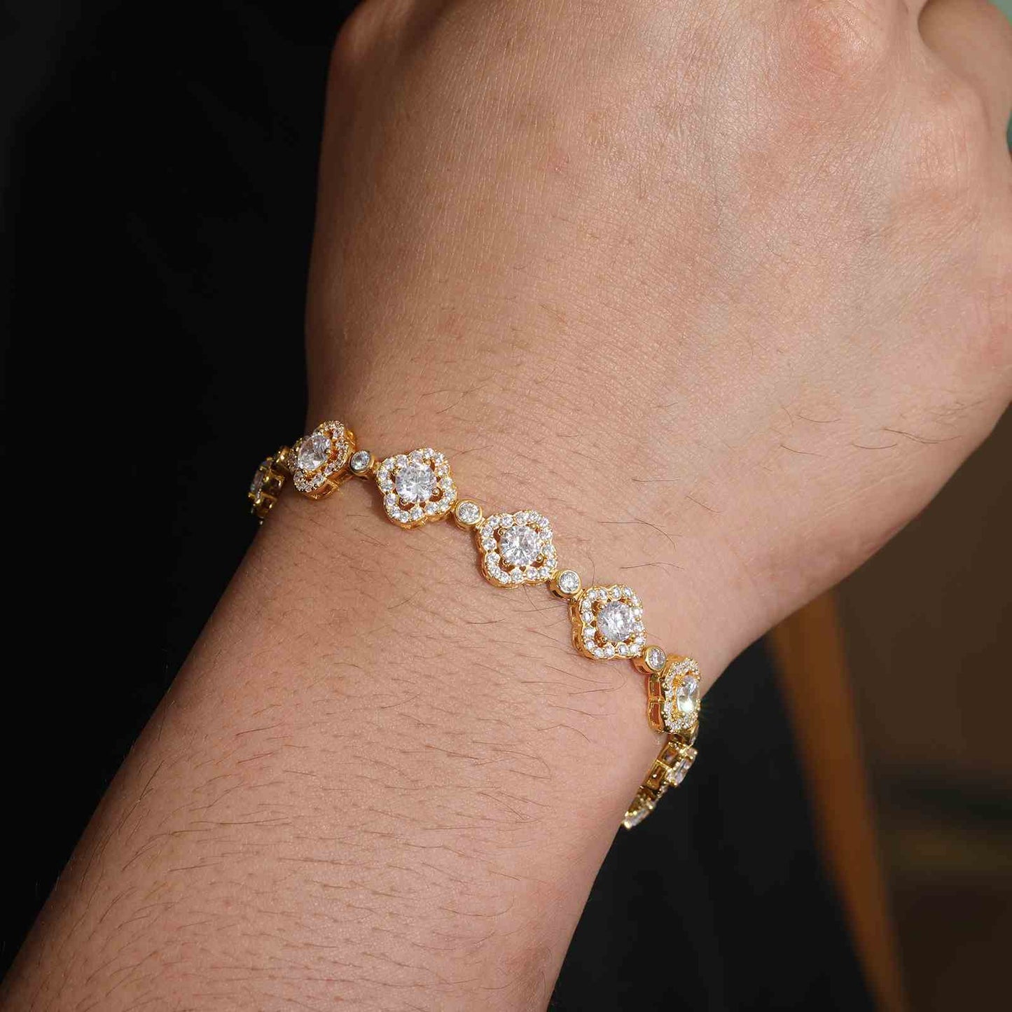 20mm S925 Moissanite Four Leaf Clover Infinity Link Bracelet