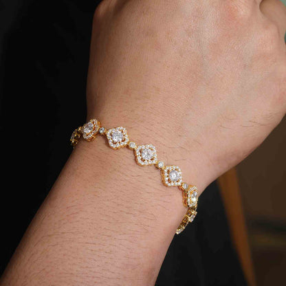 20mm S925 Moissanite Four Leaf Clover Infinity Link Bracelet