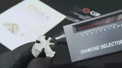 S925 Baguette Moissanite Iris Cross Ring