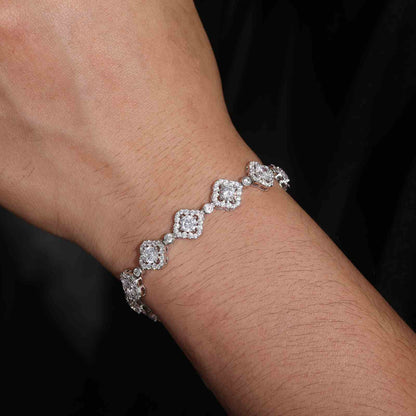 20mm S925 Moissanite Four Leaf Clover Infinity Link Bracelet