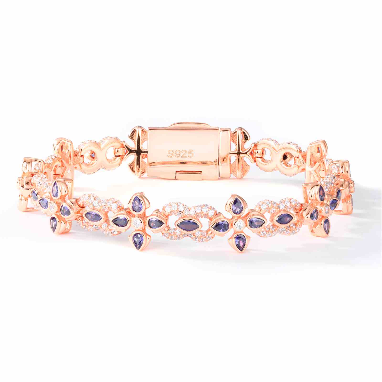 20mm S925 Moissanite Four Leaf Clover Infinity Link Bracelet