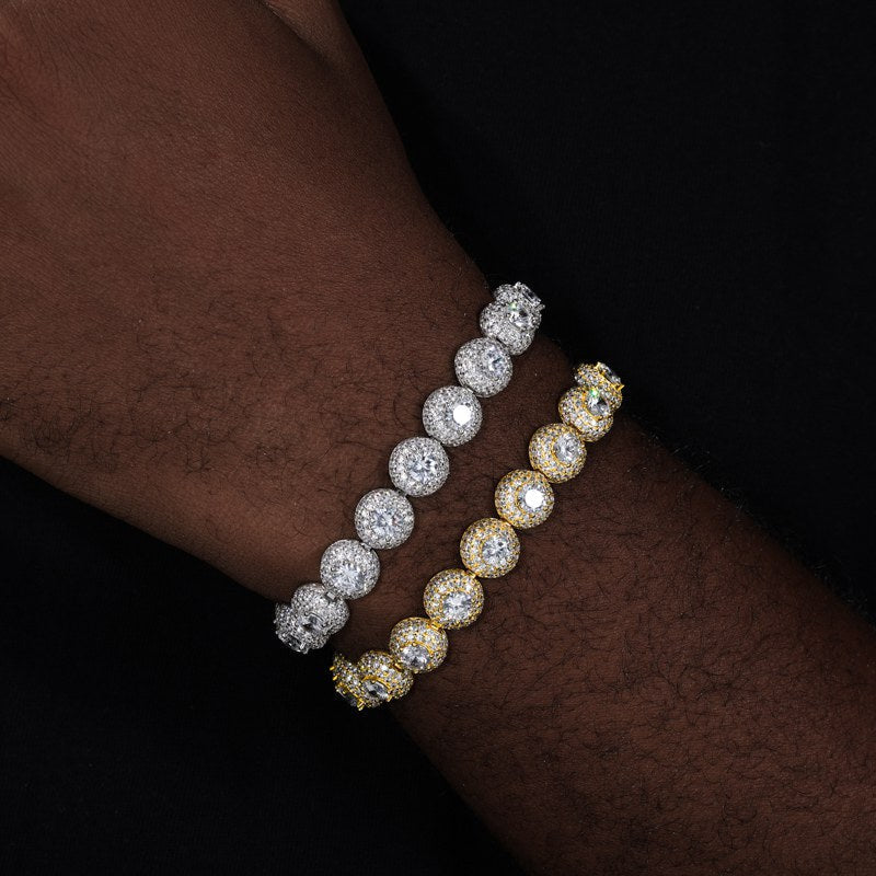 10mm S925 Moissanite Cluster Hemisphere Tennis Bracelet